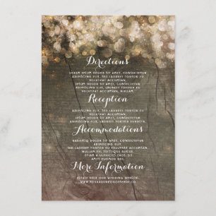 Details zur Hochzeit in Gold String Lights Begleitkarte