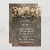 Details zur Hochzeit in Gold String Lights Begleitkarte (Vorne/Hinten)