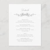 Details zur Hochzeit in grauer Klassik Begleitkarte (Vorderseite)