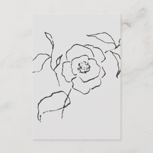 Details zur Hochzeit in Grey Black Art Floral Begleitkarte (Rückseite)