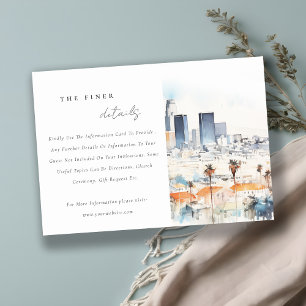 Details zur Hochzeit in Los Angeles, Kalifornien Begleitkarte