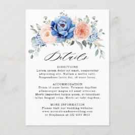 Details zur Hochzeit in Navy Blue Slate Dusty Blus Begleitkarte