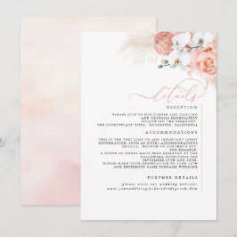 Details zur Hochzeit in Pampas Grass Rosa Blush Begleitkarte