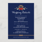 Details zur Hochzeit in Red White & Blue Begleitkarte (Vorderseite)