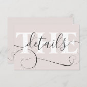 Details zur Hochzeit in Rosa Begleitkarte (Vorne/Hinten)