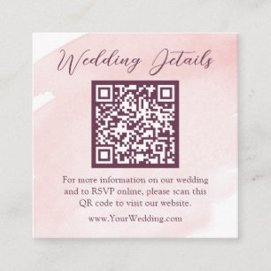 Details zur Hochzeit in Rosa   QR-Code Begleitkarte