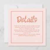 Details zur Hochzeit in Rosa und Rot Einladung (Vorderseite)