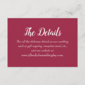 Details zur Hochzeit in Rot Begleitkarte (Vorderseite)