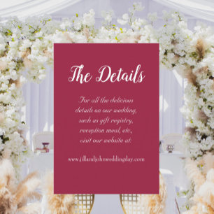 Details zur Hochzeit in Rot Begleitkarte