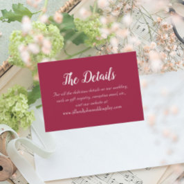 Details zur Hochzeit in Rot Begleitkarte