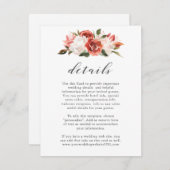 Details zur Hochzeit in Rot und Weiß Begleitkarte (Vorne/Hinten)