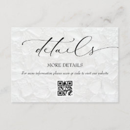 Details zur Hochzeit in Schwarz und Weiß Begleitkarte