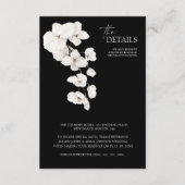 Details zur Hochzeit in Schwarz und Weiß Begleitkarte (Vorderseite)