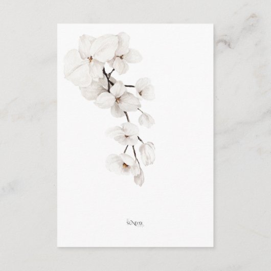 Details zur Hochzeit in Schwarz und Weiß Begleitkarte (Rückseite)