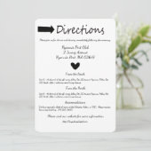 Details zur Hochzeit in Schwarz und Weiß Einladung (Stehend Vorderseite)