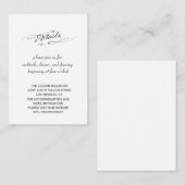 Details zur Hochzeit in Schwarz-Weiß-Kalligrafie Begleitkarte (Vorne/Hinten)
