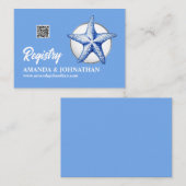 Details zur Hochzeit in Starfish-Blau Begleitkarte (Vorne/Hinten)