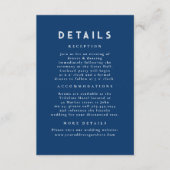 Details zur Hochzeit in Starry Night Celestial Blu Begleitkarte (Vorderseite)