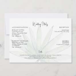 Details zur Hochzeit in tropischen Foliage Beach Einladung