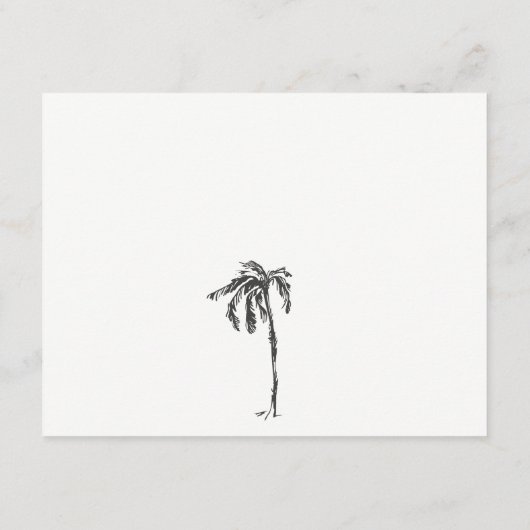 Details zur Hochzeit in tropischer Küstenpalme Begleitkarte (Rückseite)