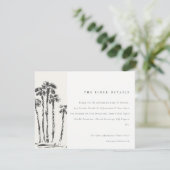 Details zur Hochzeit in tropischer Küstenpalme Begleitkarte (Stehend Vorderseite)
