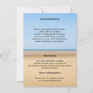 Details zur Hochzeit in Urlaubsort Einladung