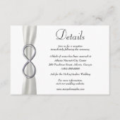 Details zur Hochzeit in weißem Band Begleitkarte (Vorderseite)