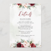 Details zur Hochzeit mit Burgund Begleitkarte (Vorderseite)