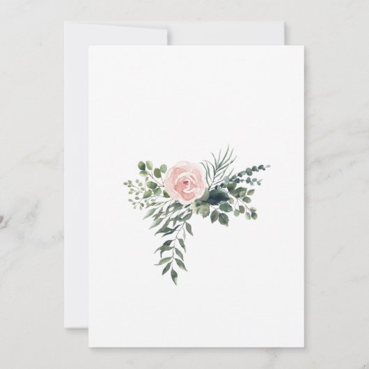 Details zur Hochzeit mit hellblütendem Blumenmuste Einladung (Rückseite)