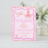 Details zur Hochzeit mit weißem, handgezogenem Bow Begleitkarte (Stehend Vorderseite)