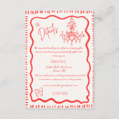 Details zur Hochzeit mit weißem, handgezogenem Bow Begleitkarte (Vorderseite)