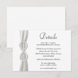 Details zur Hochzeit mit weißem Ribbon Diamond Begleitkarte