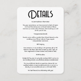 Details zur Hochzeit Qr Code Einfach Schwarz Minim Begleitkarte