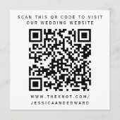 Details zur Hochzeit Qr Code Einfach Schwarz Minim Programm (Vorderseite)
