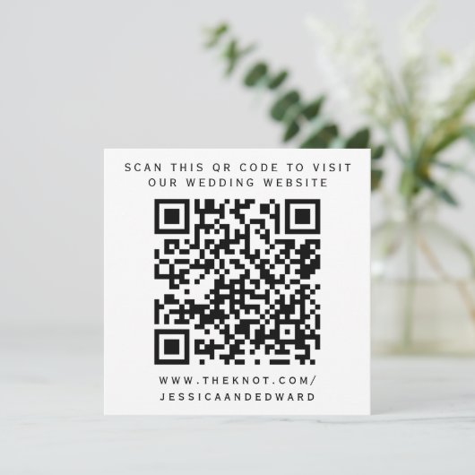 Details zur Hochzeit Qr Code Einfach Schwarz Minim Programm (Stehend Vorderseite)