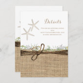 Details zur Hochzeit rustikaler Küstenfische Einladung (Vorne/Hinten)