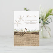 Details zur Hochzeit rustikaler Küstenfische Einladung (Stehend Vorderseite)