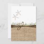 Details zur Hochzeit rustikaler Küstenfische Einladung (Rückseite)