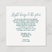 Details zur Hochzeit - Smaragdgrüne Kunständerunge Begleitkarte (Rückseite)