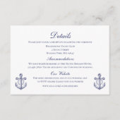 Details zur Hochzeit von Anchor Navy Begleitkarte (Vorderseite)