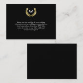 Details zur Hochzeit von Black Gold Laurel Begleitkarte (Vorne/Hinten)