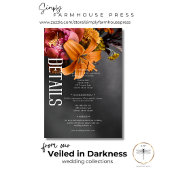 Details zur Hochzeit von Black Moody Gothic Orange Begleitkarte