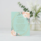 Details zur Hochzeit von Bläserblütenpfirsich Begleitkarte (Stehend Vorderseite)