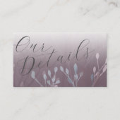 Details zur Hochzeit von Boho Meadow Grass Dark Pl Begleitkarte (Vorderseite)