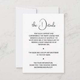 Details zur Hochzeit von Boho Schwarz und Weiß Einladung