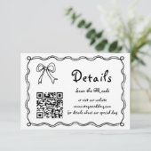 Details zur Hochzeit von Bugkiggle in Schwarz und  Begleitkarte (Stehend Vorderseite)