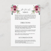 Details zur Hochzeit von Burgund & Blush Begleitkarte (Vorderseite)