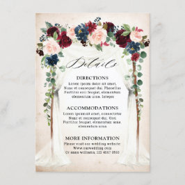 Details zur Hochzeit von Burgund Blush Navy Begleitkarte