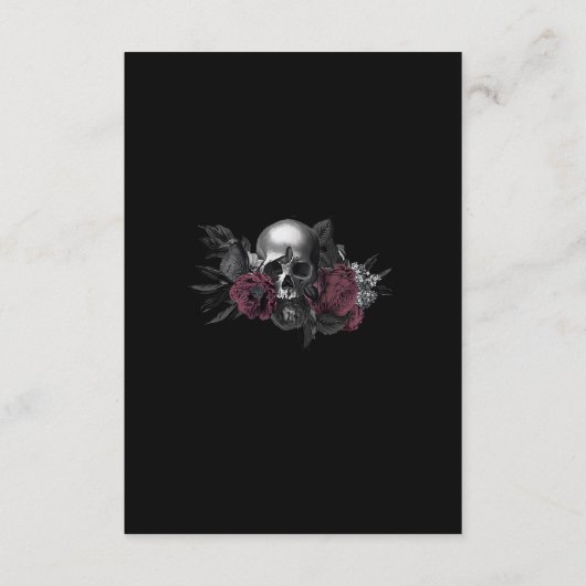 Details zur Hochzeit von Burgund Gothic Floral Sku Begleitkarte (Rückseite)