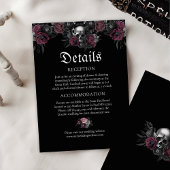 Details zur Hochzeit von Burgund Gothic Floral Sku Begleitkarte